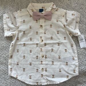 Easter polo shirt with bow tie. NWT